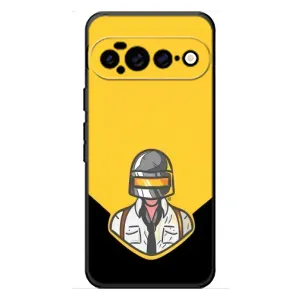 Чехол PUBG для Гугл Пиксель 11 Про ХЛ (AlphaPrint) (Пабг в шлеме)