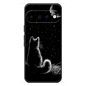 Чохол з принтом для Google Pixel 11 Pro (AlphaPrint) Модні коти (Котик і місяць)