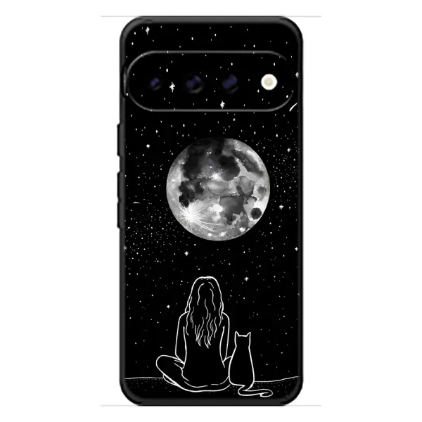 Чохол з принтом «Дівчина з котом» для Google Pixel 11 Чохол з принтом «Дівчина з котом» для Google Pixel 11