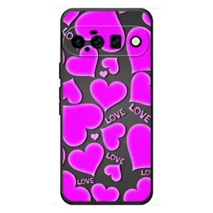 Чехлы для любимой на Ґуґл Піксель 11 (VPrint) (Pink hearts)
