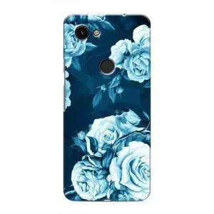 Чехлы (ART) Цветы на Google Pixel 3 XL (VPrint) (Голубые Бутоны)