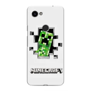 Чехол Майнкрафт на Google Pixel 3 XL (AlphaPrint) Minecraft (крипер Майнкрафт)