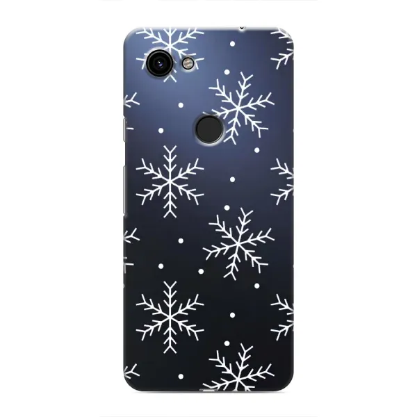 Чохол з принтом «Білі сніжинки» для Google Pixel 3a XL