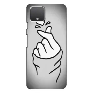 Чохол з принтом для Google Pixel 4 XL (AlphaPrint - Знак сердечка) (Значок Love)