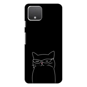 Чехол с рисунком кот на Google Pixel 4 (Равнодушный кот)