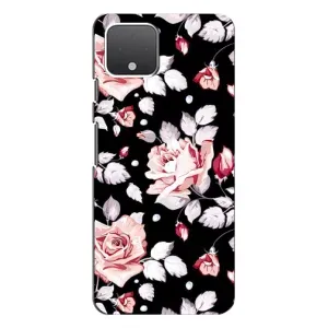 Чехлы с Цветами для Google Pixel 4 (VPrint) (Цветочки на черном)