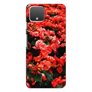 Чехлы с Цветами для Google Pixel 4 (VPrint) (Цветы красные)