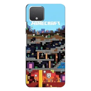 Чехол Майнкрафт на Google Pixel 4 (AlphaPrint) Minecraft (фон Minecraft)