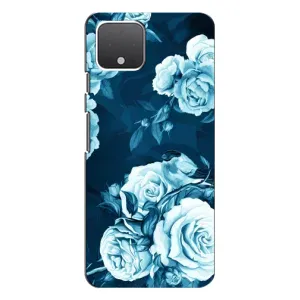 Чехлы (ART) Цветы на Google Pixel 4 (VPrint) (Голубые Бутоны)