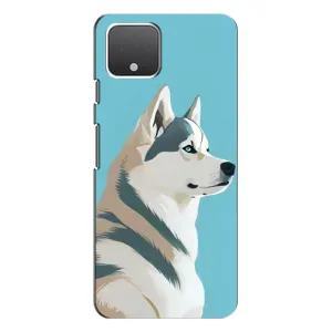 Чехол с Хаски для Google Pixel 4 - (AlphaPrint) (Хаски арт)