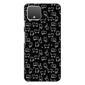 Чехол с принтом для Google Pixel 4 (AlphaPrint) Модные коты (Меленькие котики)