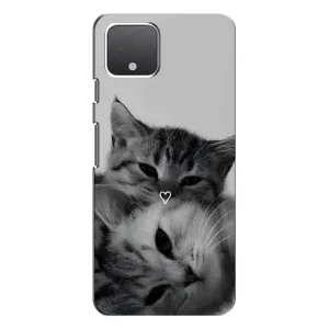 Чехол с рисунком кот на Google Pixel 4 (Пара котов)
