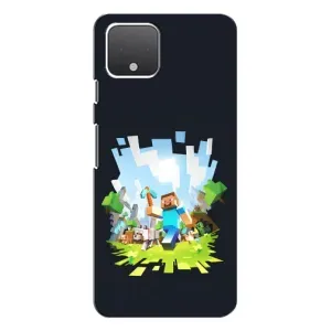 Чехол Майнкрафт на Google Pixel 4 (AlphaPrint) Minecraft (персонажи Minecraft)
