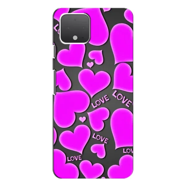 Чохол з принтом «Pink hearts» для Google Pixel 4