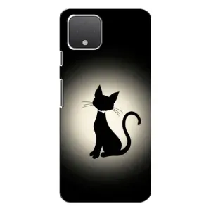 Чехол с принтом для Google Pixel 4 (AlphaPrint) Модные коты (Силуэт котика)