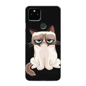 Чехол с принтом для Google Pixel 4a 5G (AlphaPrint) Модные коты (Грустный кот)