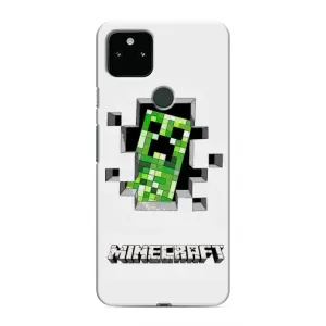 Чехол Майнкрафт на Google Pixel 4a 5G (AlphaPrint) Minecraft (крипер Майнкрафт)