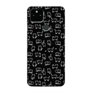 Чехол с принтом для Google Pixel 4a 5G (AlphaPrint) Модные коты (Меленькие котики)