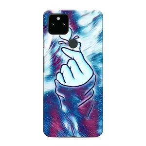 Чохол з принтом для Google Pixel 4a 5G (AlphaPrint - Знак сердечка) (Радужне серце)