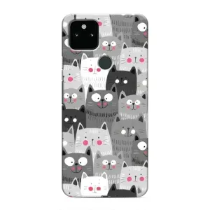 Чехлы с Котиками для Google Pixel 4a 5G (VPrint) (Рисованные котики)