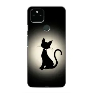Чехол с принтом для Google Pixel 4a 5G (AlphaPrint) Модные коты (Силуэт котика)