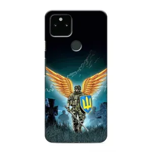 Чехлы с картинкой ЗСУ для Google Pixel 4a 5G (AlphaPrint) (Солдат ЗСУ)