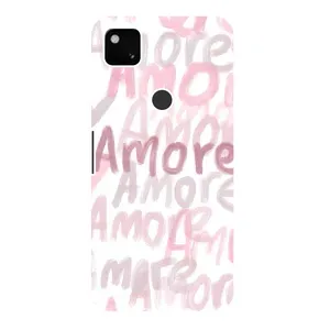 Чехол с розовым рисунком для Google Pixel 4a (Аморе любовь)