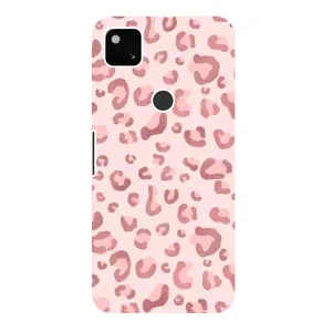 Чехол с розовым рисунком для Google Pixel 4a (Розовый леопард)