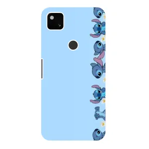 Чехол с принтом Стич на Google Pixel 4a (Стич фон)