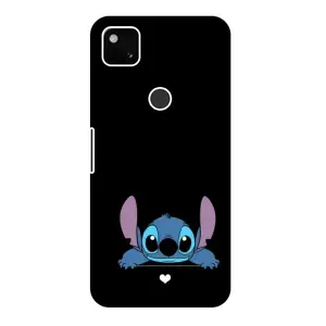 Чехол с принтом Стич на Google Pixel 4a (Стич на черном)