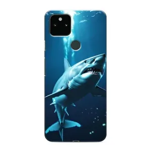 Чехол с картинкой «Хищники» для Google Pixel 5 (Акула под водой)