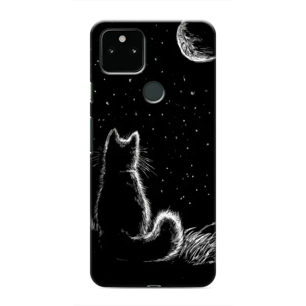 Чохол з принтом «Котик і місяць» для Google Pixel 5 Чохол з принтом «Котик і місяць» для Google Pixel 5