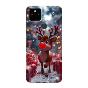 Яскравий чохол для Google Pixel 5 з Зимові Оленята (Олень серед подарунків)