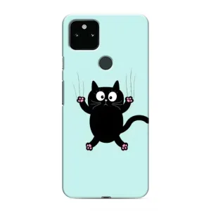 Чохол з принтом для Google Pixel 5 (AlphaPrint) Модні коти (Падаючий кіт)