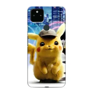 Чехол с Пикачу на Google Pixel 5 (Пикачу в городе)