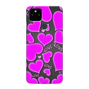 Чехлы для любимой на Гугл Піксель 5 (VPrint) (Pink hearts)