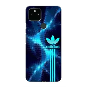 Чехлы Адидас для Google Pixel 5 (AlphaPrint) (Синий Адидас)