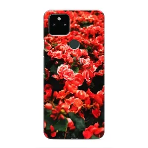 Чехлы с Цветами для Google Pixel 5a 5G (VPrint) (Цветы красные)