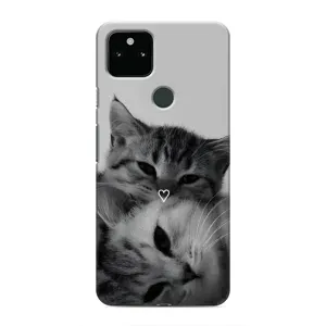 Чехол с рисунком кот на Google Pixel 5a 5G (Пара котов)
