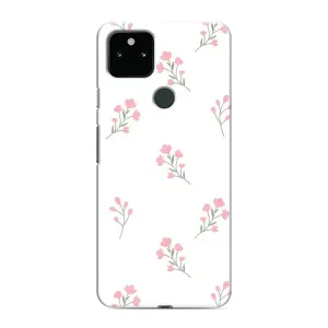 Чехол с розовым рисунком для Google Pixel 5a 5G (Розовые цветы)