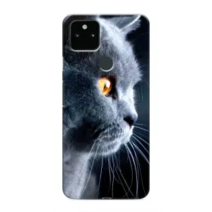Чехлы с Котиками для Google Pixel 5a 5G (VPrint) (Серый Кот)