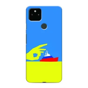 Чехол с принтом (Русский корабль...) для Гугл Пиксель 5а (AlphaPrint) (Щелбан кораблю)