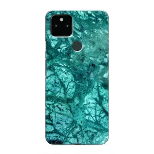Мраморный чехол на Google Pixel 5a 5G (VPrint) (Зеленый мрамор)