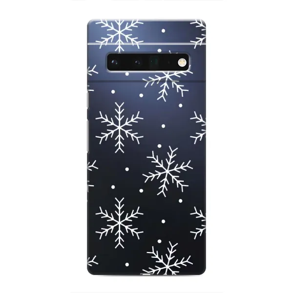Чехол с принтом «Белые снежинки» для Google Pixel 6 Pro Чехол с принтом «Белые снежинки» для Google Pixel 6 Pro