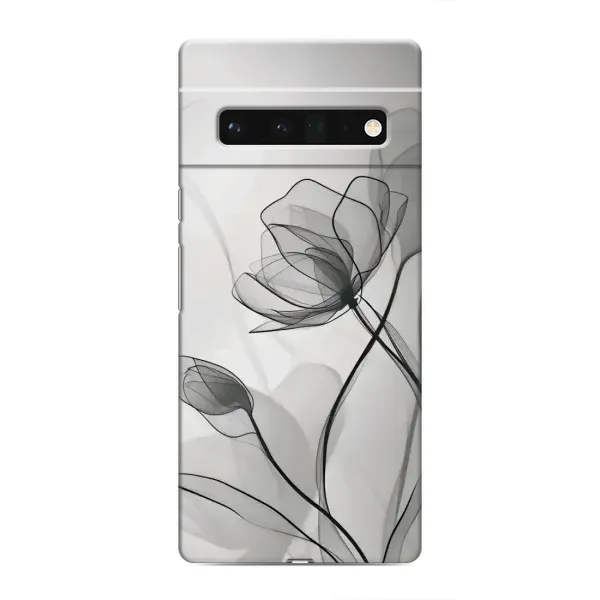 Чехол с принтом «Черные цветы» для Google Pixel 6 Pro