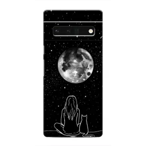 Чехол с рисунком кот на Google Pixel 6 Pro (Девушка с котом)