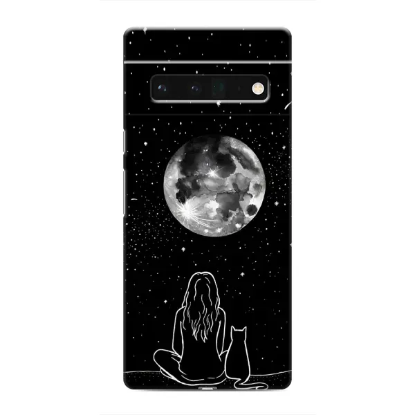 Чехол с принтом «Девушка с котом» для Google Pixel 6 Pro