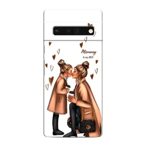 Чехол с печатью для Google Pixel 6 Pro - (Мама с ребенком) (AlphaPrint) (Дочка и мама)