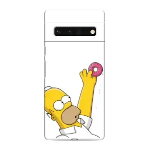 Чехол с Симпсонами для Google Pixel 6 Pro (VPrint) (Гомер с пончиком)
