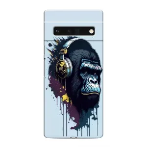 Чехол с принтом «Горилла в наушниках» для Google Pixel 6 Pro
